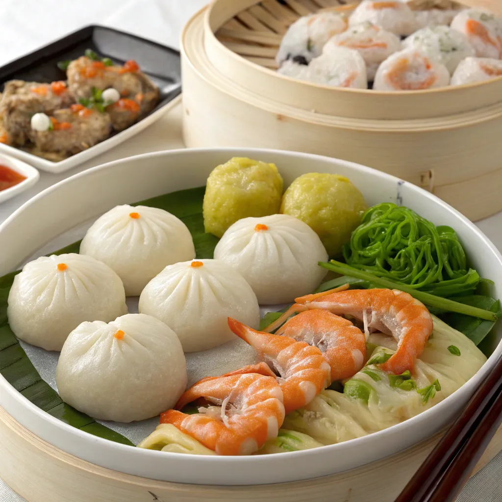 Variety of steamed foods